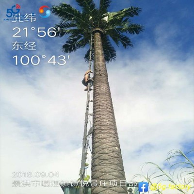 Guangxin (FB @5g.factory) Hot-dop-galvanized Bionic 5g Telecom Steel Tower ( Palm Tree )